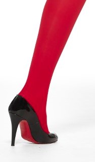 Silky cotton knee-highs red